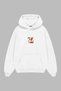 Basquiat Red Figure White Oversize Hoodie - 2