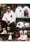 Hooded Oversize Sweatshirt White Set of 3 Hat Socks Unisex