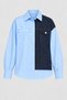Oversize Blue Shirt with Denim Detail - 5