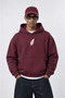 Men's Botanical Patch Detailed Oversize Hoodie Claret Red - 2
