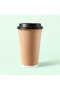 20 Pcs 14 oz Double Wall Kraft Paperboard Hot Beverage Cup with Black Lid - 8