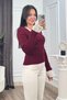 Women's Winter Burgundy Rosella Lace Detailed Ribbed Knitwear Blouse 20309 - 2