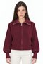 Viorna Women's Short Ribbed Zipper Cardigan