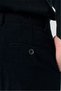 Black Side Pocket Ribbed Pattern Velvet Comfort Fit Stretchy Chino Trousers 1003265202 - 5