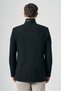 Black Stand Collar Cashmere Slim Fit Stretchy Coat 1008265150 - 6