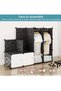 WALALLA Portable Closets Cube Wardrobe 15 Cube Modular Storage Cabinet with 2 Hanging Rail & Door La - 4