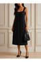 Women's Lace Strap Square Neck Long Viscose Dress - 2