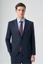 Navy Blue Mono Collar Striped 6 Drop Comfort Fit Full Lining Wool Suit 1001265156 - 2
