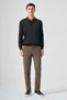 Brown Polo Collar Long Sleeve Knitted Comfort Fit Cotton Sweater 1012265159 - 2