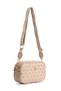 Women's Black Hand and Shoulder Bag with Three Compartments and Black and Patterned Beige + Wallet Card Holder - 4