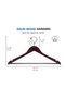 Amber Home Solid Wood Clothes Hangers Non Slip Hanger with 360 Degree Swivel Hook Dark Brown Walnut - 2
