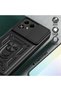 Case Compatible with Tecno Pova 8 5g Sliding Camera Protection Ring Magnet Tank Cover Black - 7