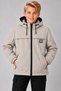 Boys' Hooded Zippered Stand Collar Water and Wind Resistant Embroidered Softshell Coat