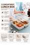 Toshionics Stainless Steel Square Compartment Lunch Box-950ml Microwave Safe Bento Box- Leakproof Ti - 2