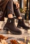 Women's Zippered Buckle Thick Sole Casual Boots - 2