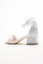 White Girls' Glittery Heeled Shoes - 4