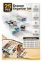 Eworld 25 PCS Clear Plastic Drawer Organizer Tray Set, Drawer Dividers Storage Bins, Non-Slip & Stac - 2