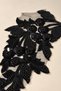 Black Beaded and Sequin Embroidered Floral Pattern Applique - 2