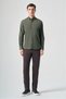 Khaki Buttoned Collar Oxford Slim Fit Cotton Shirt 1004265125 - 2