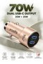 70W Dual USB-C PD Fast Car Charger - Space Rose Gold - 3