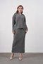 Women's Polo Collar Ribbed Skirted Knitwear Set - 3
