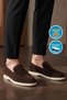 Brown Genuine Leather Stylish Comfortable Espadrille Men's Casual Shoes Loafer 6K020-217 - 3