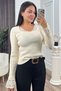 Women's Winter Stone Rosella Lace Detailed Ribbed Knitwear Blouse 20309 - 2
