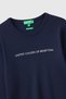 Women's navy blue 100% cotton regular fit ribbed long sleeve t-shirt - 4