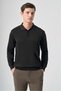 Brown Polo Collar Long Sleeve Knitted Comfort Fit Cotton Sweater 1012265159