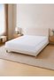 Noon East King Size Fitted Sheet | Soft 400TC Sateen Cotton Material | White Color | 1 Fitted Sheet