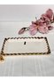 Rectangular Presentation Plate Sofia Stoneware with Gold Edge – 21 X 37 cm