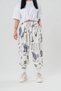 White Crane Bird Patterned Unisex Bohemian Hippie Ethnic Shalwar Free Spirit, Ethnic Pattern, Limitless Style!