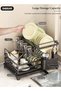 DUNISO 2-Tier Dish Drying Rack, Space Saving Dish Drying Stand for Kitchen Counter, Stainless Steel - 3