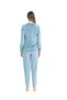 17092 Velvet Long Sleeve Pajama Set with Elastic Cuffs Blue - 5
