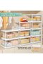 ZIMNEST Stackable Plastic Storage Bins with Lids & Wheels – Collapsible/Folding Multi-Purpose Contai - 4