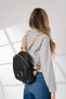 Women's Embossed Printed Black 9 Compartment Backpack Size: Size 31 cm Width: 29 cm - 7