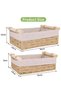 LIMOS 2-Pack Rectangle Woven Home Storage Baskets with Washable Liner, Paper Rope Storage Baskets St - 4