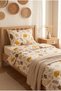 Ginkgo Patterned Single Duvet Cover Set |   Cotton |   160X220 cm Duvet Cover, 1 Piece 50X70 cm Pillowcase and Fitted Sheet |   Stylish and Elegant - 4