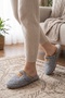 Women's Gray Glittery Shiny Plush House Slippers - 2
