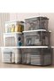XVersion Storage Boxes Multi-Size Transparent Storage Box with Lid & Wheels – Stackable Organizer Bi - 2