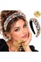 Luxurious Rainbow Colorful Crystal Beads with Stones Embroidered Wide Plump Women's Special Occasion Crown Sparkling Crown - 3