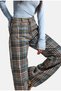 Women's 7W6-64 Loose Fit Plaid Denim Jean