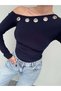 Asymmetric Eyelet Detail Blouse E.H Collection - 3