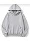 Women's Comet Back Stone Print Detailed Oversize Hooded Sweatshirt with Pockets - 3