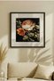 1 Piece Pvc Framed Black Wooden Frame Minimalist Dark Theme Still Life Rose Square Wooden Painting - Home, Business and Office Decoration Painting - 2