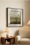1 Piece Pvc Framed Black Wooden Minimalist Foggy Lake Thatched Cottage Themed Square Wooden Painting - Home, Business and Office Decoration Painting