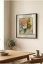 1 Piece Pvc Framed Black Wooden Frame Soft Pastel Floral Pattern Square Wooden Painting - Home, Business and Office Decoration Painting - 4