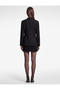 Women Black Plain V-Neck Long Sleeves Blazer - 4