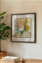 1 Piece Pvc Framed Black Wooden Frame Soft Pastel Floral Pattern Square Wooden Painting - Home, Business and Office Decoration Painting - 3