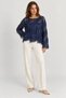 Women's Bluz with Tassels and Sequin Details - 2